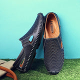 2020 Fashion Moccasins For Men Loafers Summer Walking Breathable Casual Shoes Men Hook&loop Driving Boats Men Shoes Flats