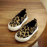 NEW 2020 Spring Children Flats Fashion Leopard print Canvas Casual shoes Boy Girl Slip-on Sneakers Kids Loafers 02A