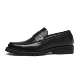 2020 Split Leather Dress Men Shoes Slip-On Leisure Business Wedding Formal Oxfords Shoes For Men