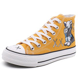 Children High-top Canvas Girls Quality Fabric School Shoes Boys Fashion Cartoon Sneakers Spring Outside Travel Canvas 35-40